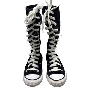 Converse Kids Size 11 Shoes Knee High Chuck Taylor All Star XHi Black Zip Up